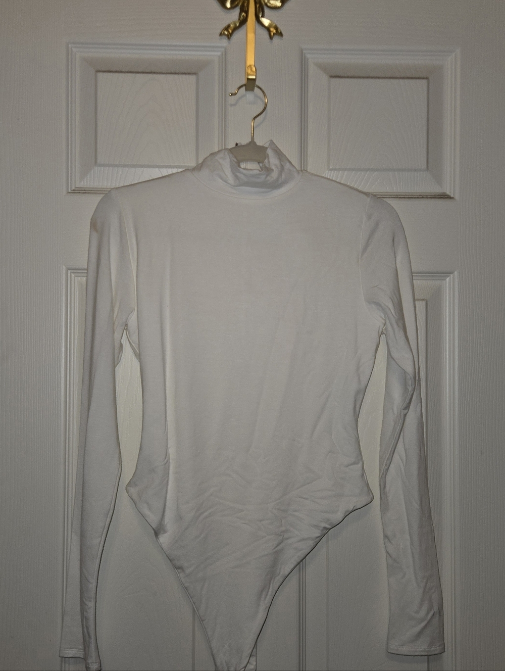 naked wardrobe Cream Long Sleeve Body Blouse